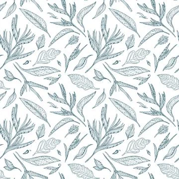 Vector Tropical Sketch Pattern Stock Illustration