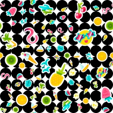 Vector Tropical Summer Seamless Pattern Illustrazione stock
