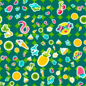 Vector Tropical Summer Seamless Pattern Stock Illustration