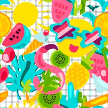 Vector Tropical Summer Seamless Pattern Stock-Illustration