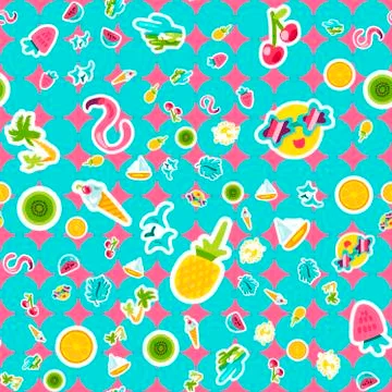 Vector Tropical Summer Seamless Pattern Stock Illustration