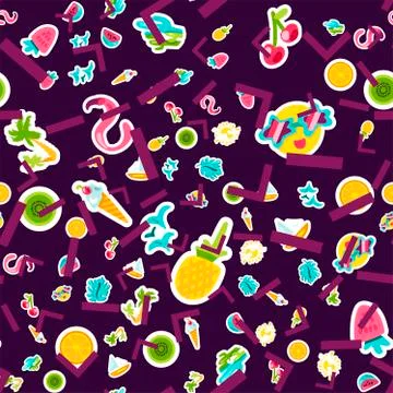 Vector Tropical Summer Seamless Pattern Illustrazione stock
