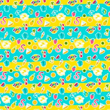 Vector Tropical Summer Seamless Pattern Stock Illustration