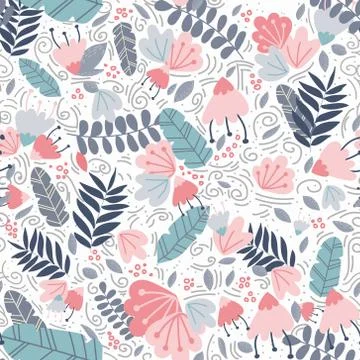 Vector tropical trendy seamless pattern with leave Stock Illustration