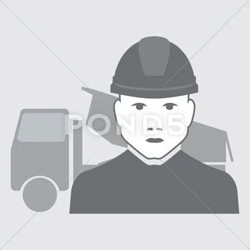 Vector truck driver worker Stock Illustration