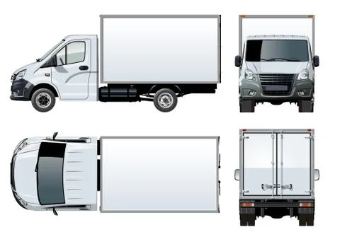Vector truck template isolated on white Illustrazione stock