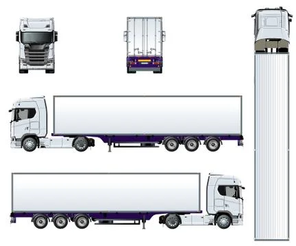 Vector truck template isolated on white Stock Illustration