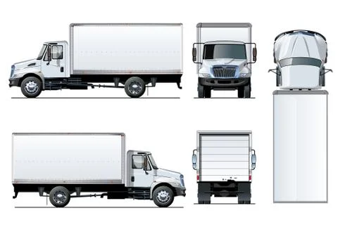 Vector truck template isolated on white Stock Illustration