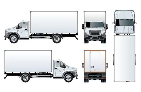 Vector truck template isolated on white Stock Illustration