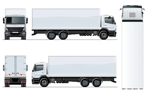 Vector truck template isolated on white background Stock Illustration