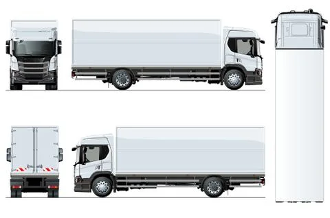 Vector truck template isolated on white background Stock Illustration