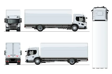 Vector truck template isolated on white background Stock Illustration