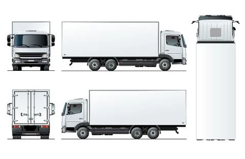 Vector truck template isolated on white background Stock Illustration