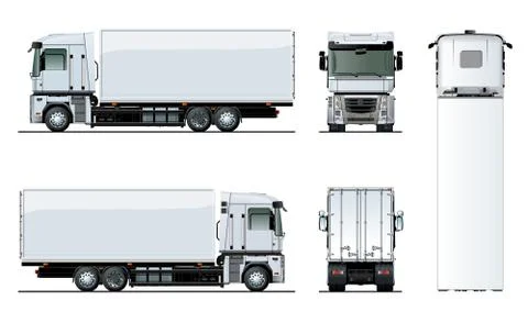 Vector truck template isolated on white Stock Illustration