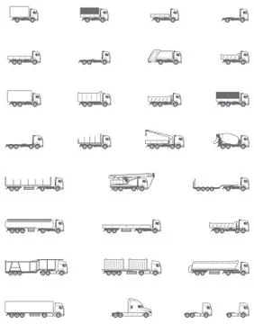 Vector trucks icons Stock Illustration