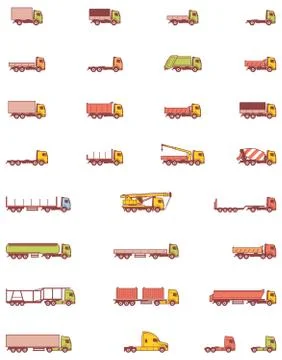 Vector trucks icons Stock Illustration