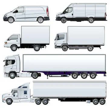 Vector trucks template isolated on white Stock Illustration