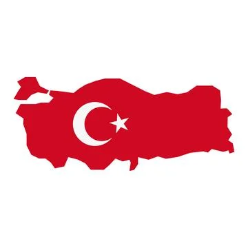 Vector turkey map flag on white background Stock Illustration