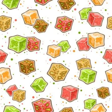 Vector Turkish Lokum seamless pattern イラスト素材