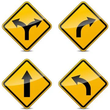 Vector turn signs Stock Illustration
