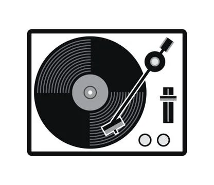 Vector turntable vinyl record player icon Stock Illustration