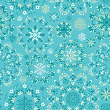 Vector turquoise christmas pattern Stock Illustration