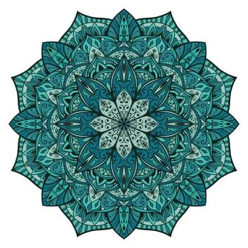 Vector turquoise mandala. Stock-Illustration