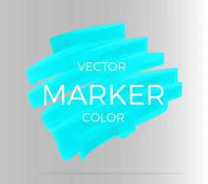 Vector turquoise stripes drawn with markers. Elements for design and backgrou Stock Illustration