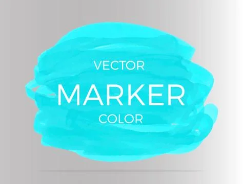 Vector turquoise stripes drawn with markers. Elements for design and backgrou Stock Illustration