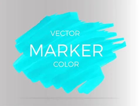 Vector turquoise stripes drawn with markers. Elements for design and backgrou Stock Illustration