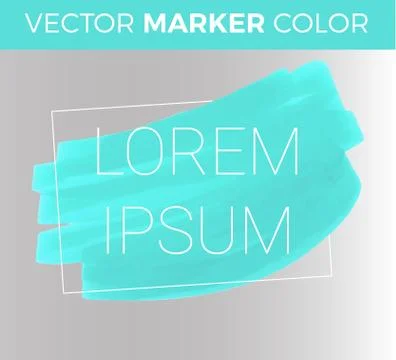 Vector turquoise stripes drawn with markers. Elements for design and backgrou Stock Illustration