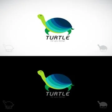 Vector of turtle design on white background and black background. Symbol Anim Stock Illustration