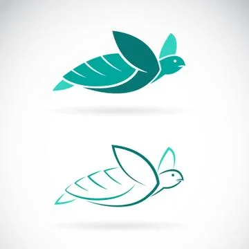 Vector of turtle design on white background. Sea animals. Easy editable layer Stock Illustration