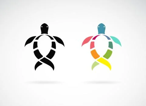 Vector of turtle design on white background. Wild Animals. Underwater animal. Stock Illustration