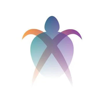 Vector turtle in gradient style. Digital art Illustrazione stock