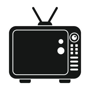 Vector tv black simple icon isolated on white 스톡 일러스트