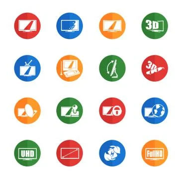 Vector TV features and specifications Stock Illustration