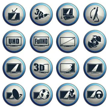 Vector TV features and specifications Stock Illustration