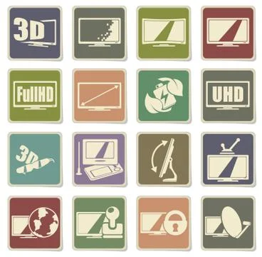 Vector TV features and specifications Stock Illustration