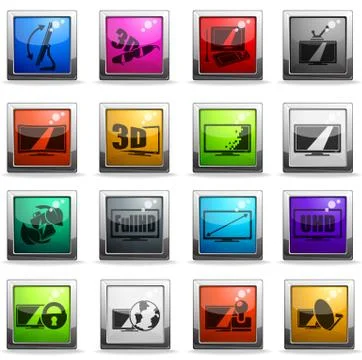 Vector TV features and specifications Stock Illustration