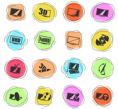 Vector TV features and specifications Stock Illustration