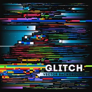 Vector tv glitch digital background Illustrazione stock