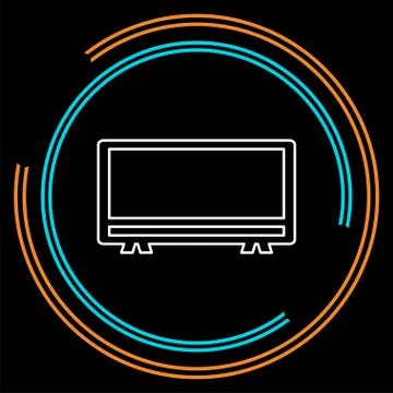 Vector tv icon - television screen illustration Stock Illustration