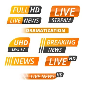 Vector tv news banner interface , news label strip or icon, live news, breaking Stock Illustration