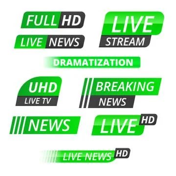 Vector tv news banner interface , news label strip or icon, live news, breaking Stock Illustration