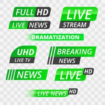 Vector tv news banner interface , news label strip or icon, live news, breaking Stock Illustration