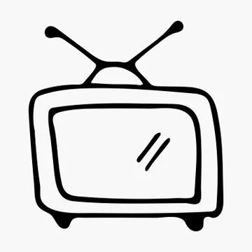 Vector TV symbol hand drawing Stock Illustration