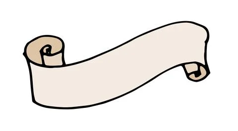 The vector is a twisted scroll of light brown color. spiral ribbon banners drawn Stock Illustration