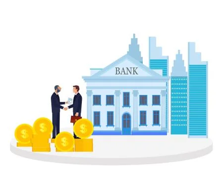 Vector of two business men shaking hands having a deal Stock Illustration