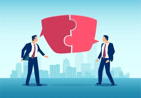 Vector of two businessmen having a successful communication Stock Illustration